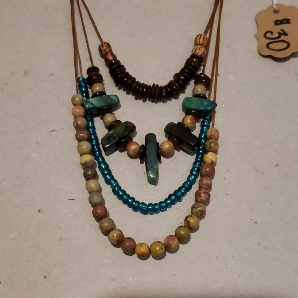Layer necklace, natural, native, boho, gypsy
